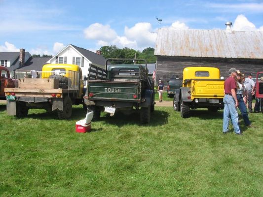 Left to right: Frank See's flatbed, Bob Cocivi's truck, Paul in NY "Bumblebee"
Right: Phil Bisaga and Tam in NY
