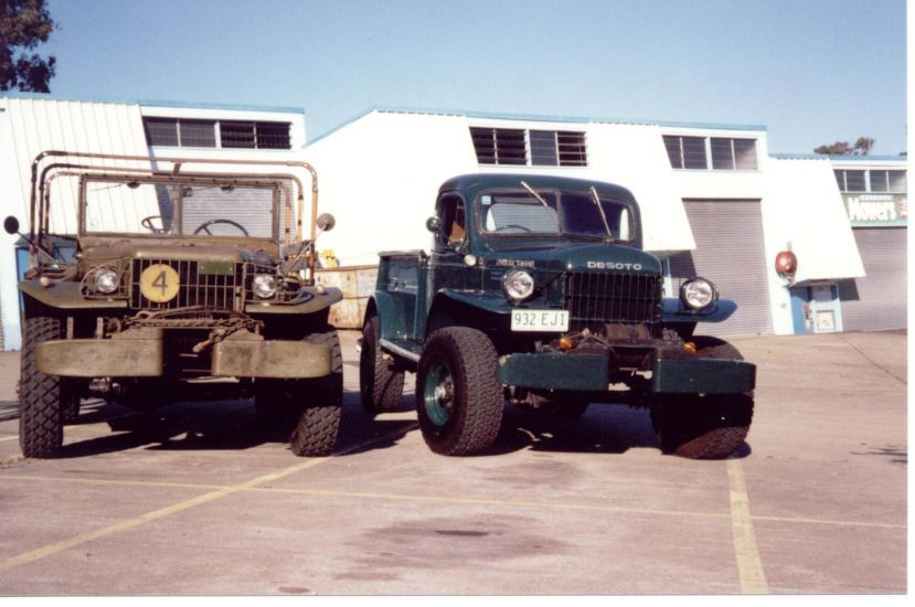 Desoto Power Wagon
From Ron Thallon, Australia
Specs:
Engine:  British KEW 250 six [ excellent engine] S/N: KEW2B21749, with Lucas electrics. 
DataPlate:  Model AT-137-3 and GVW 9500 lbs. manufactured at Keswick South Australia.
Chassis Number: 81590462
P/W running gear
MU2 -R winch, S/N: 5606888
Additional ID Plates on Firewall:
1. BALM2535539
2. 3PW-5328

