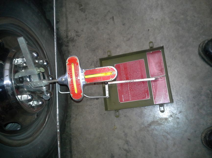 Manbee wheel alignment gauge
40's era Military camber/castor gauge

