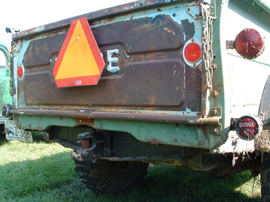 Early 2nd series pickup bed rear valance detail
