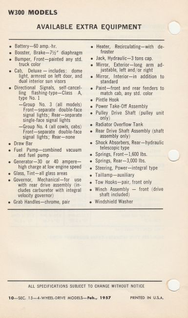 From Dodge Truck Sales Manual dated October 1956 (February 1957 on this particular page)
