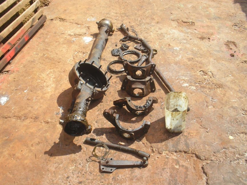 Disassembled front axle
