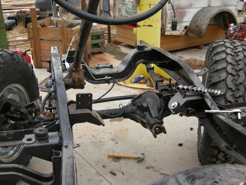 Veiw of axle out of dodge m880. Also helitool trany mounts 
