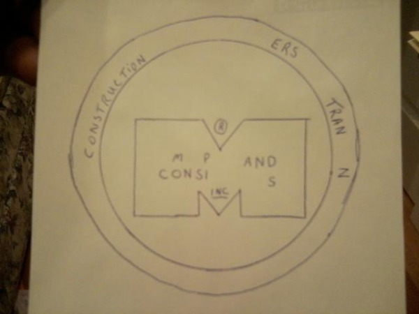This is a drawing of what was left on my door logo. Anyone have any idea what company it is? I suck at Jeopardy.
