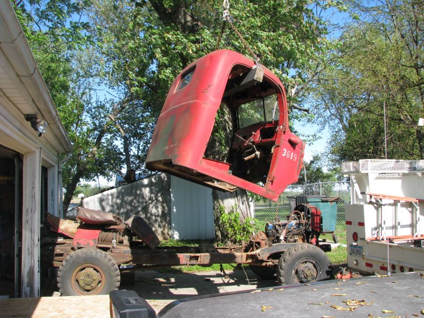 cab removal with boom truck
