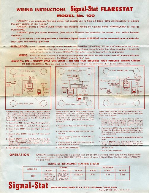 Signal-Stat 100 wiring
