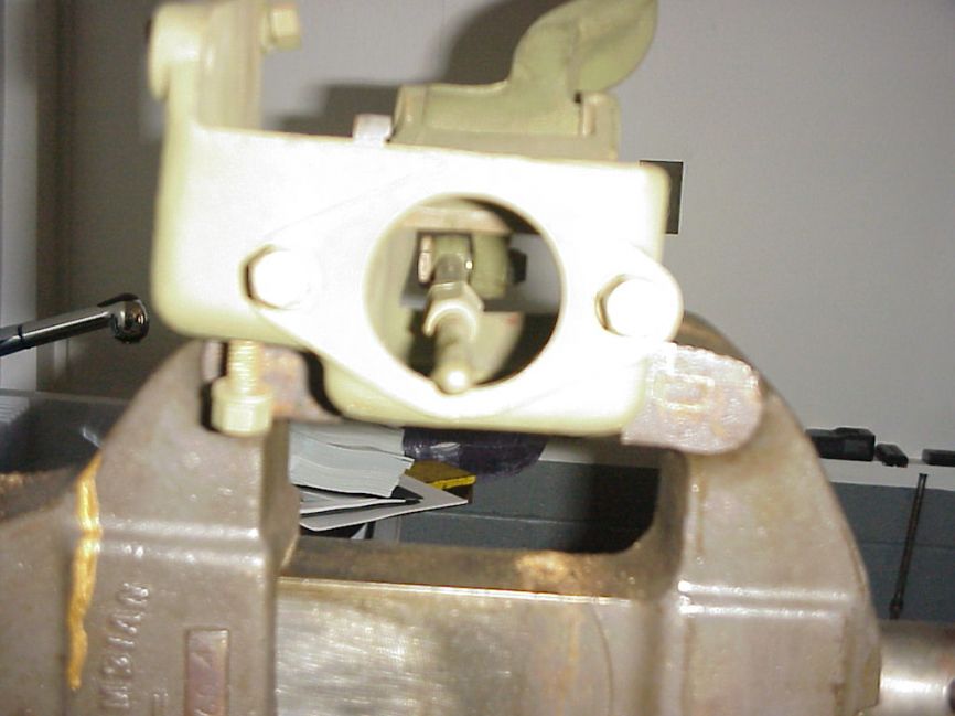 Rear view of bracket and end of push rod.
