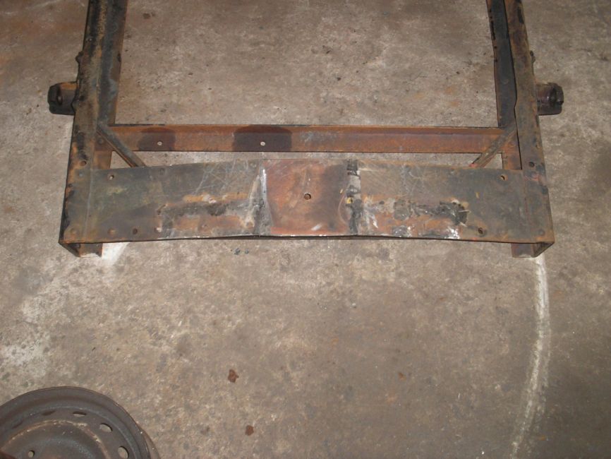 Recuperated rear back bar of the frame
