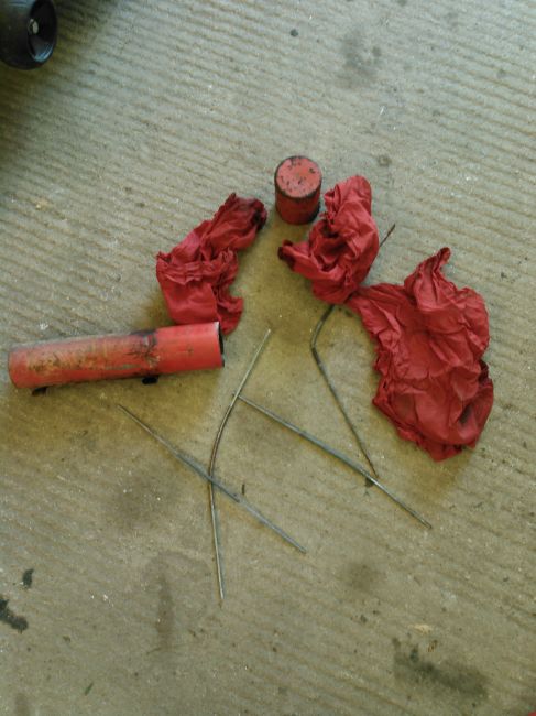 Canister contained warning flags

